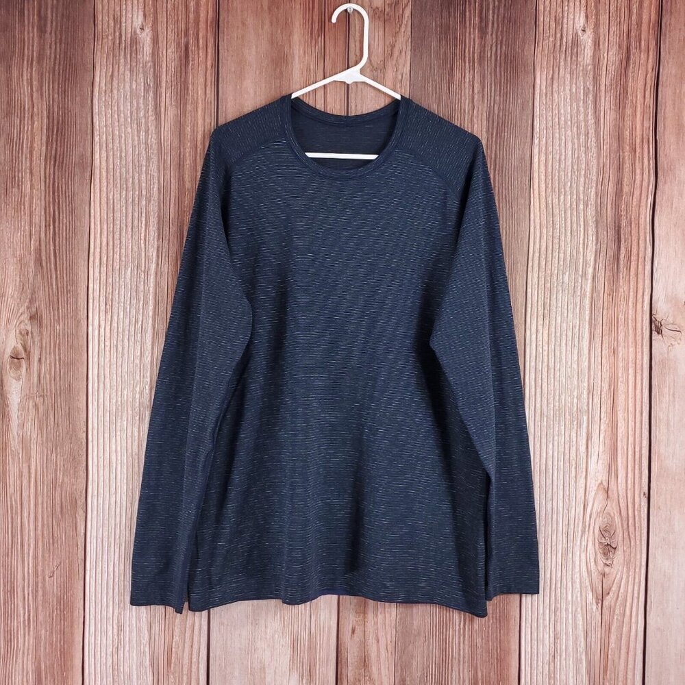 Lululemon Mens Size XL Metal Vent Tech Long Sleeve Shirt Athleisure Navy Green